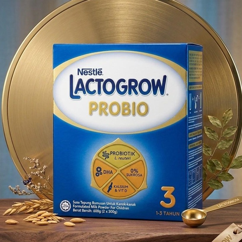 Nestlé Lactogrow Probio 3 Milk Powder for Toddlers (1–3 Years) – 600g | Malaysia Origin